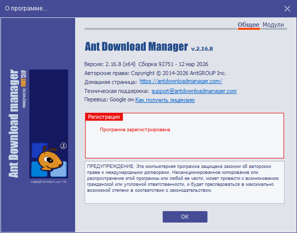 Интерфейс Ant Download Manager Pro (ADM)