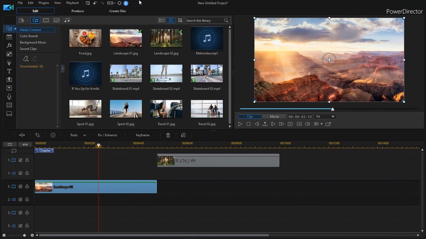 Интерфейс CyberLink PowerDirector Ultimate