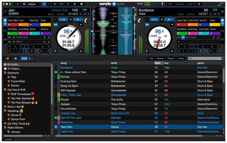 Интерфейс Serato DJ Pro Suite