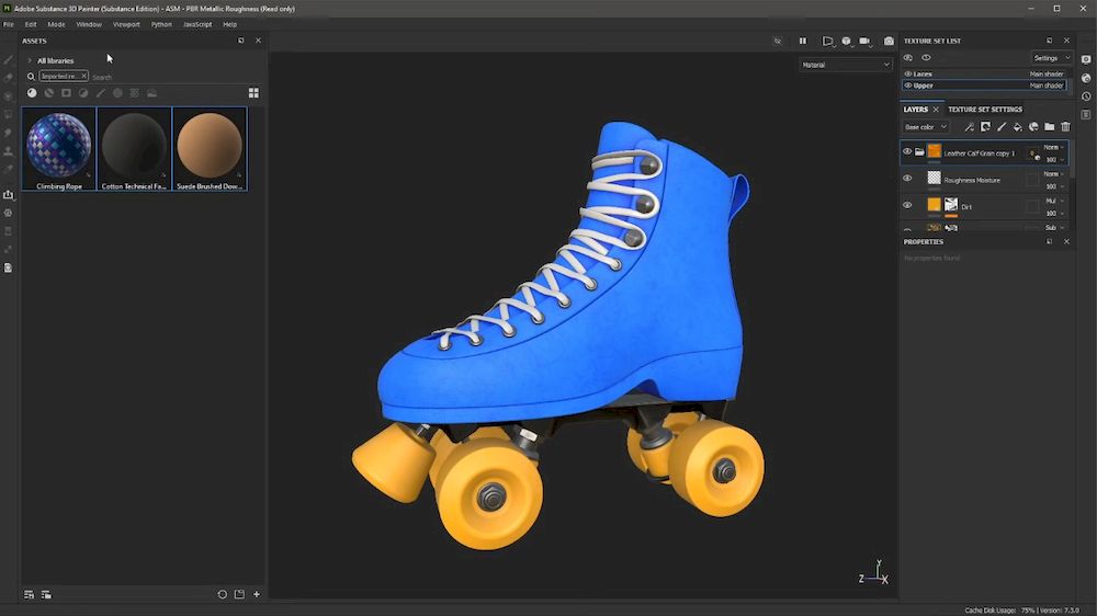 Интерфейс Substance 3D Painter