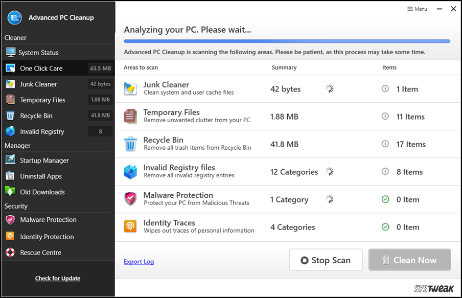 Интерфейс Advanced PC Cleanup