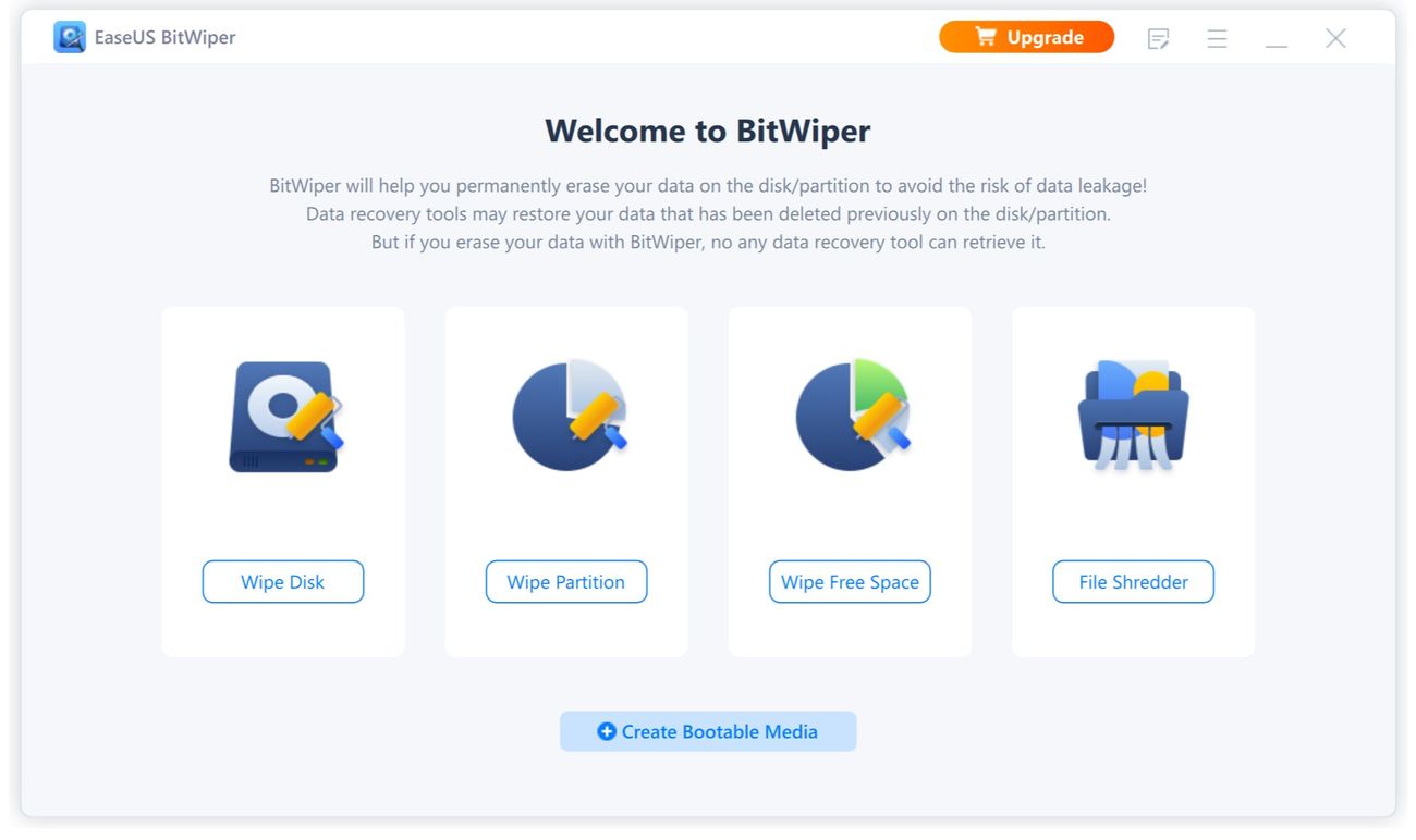 Интерфейс EaseUS BitWiper Pro