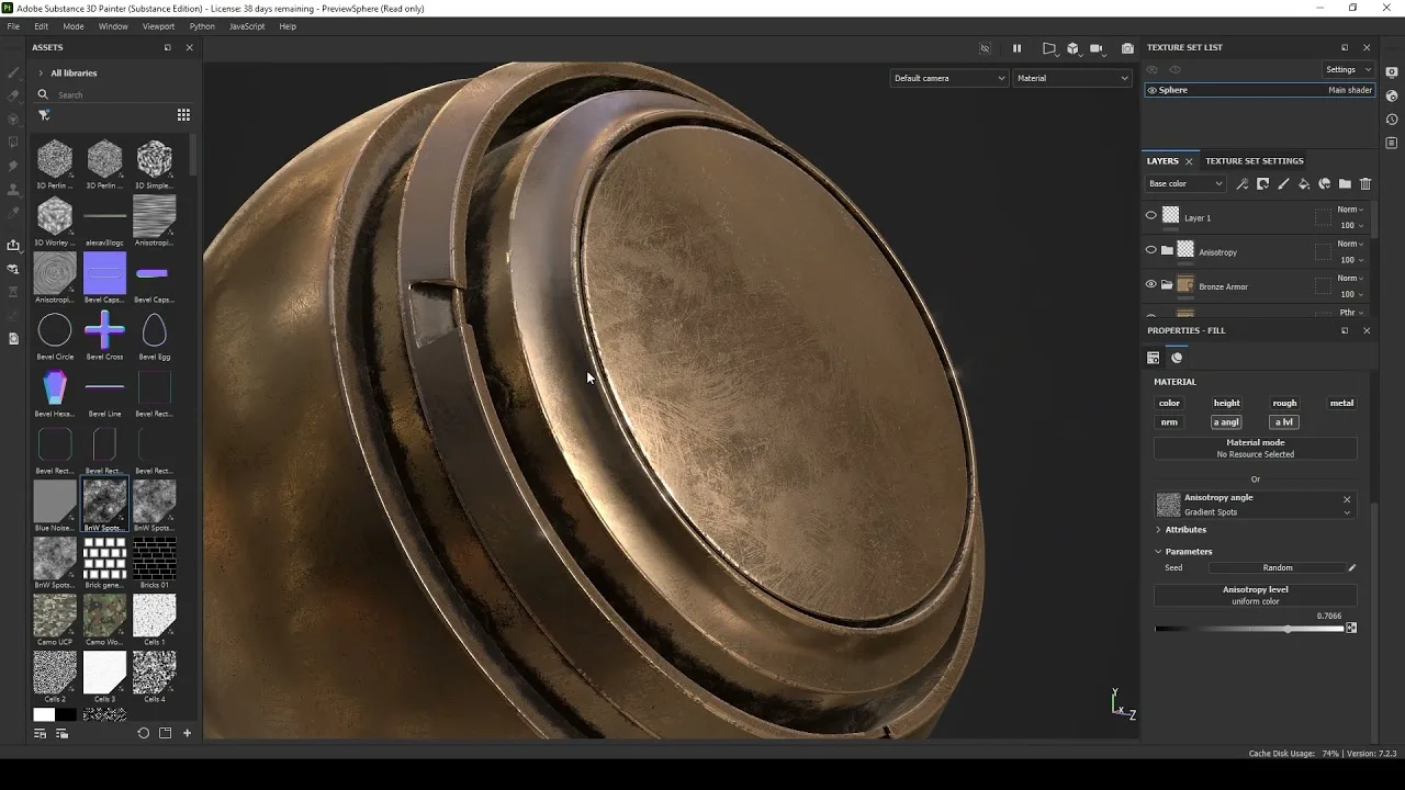 Интерфейс Substance 3D Painter