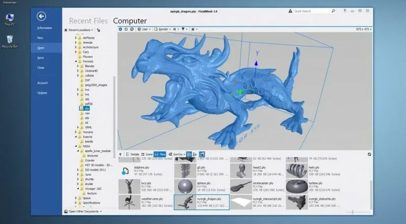 FinalMesh: просмотр и визуализация