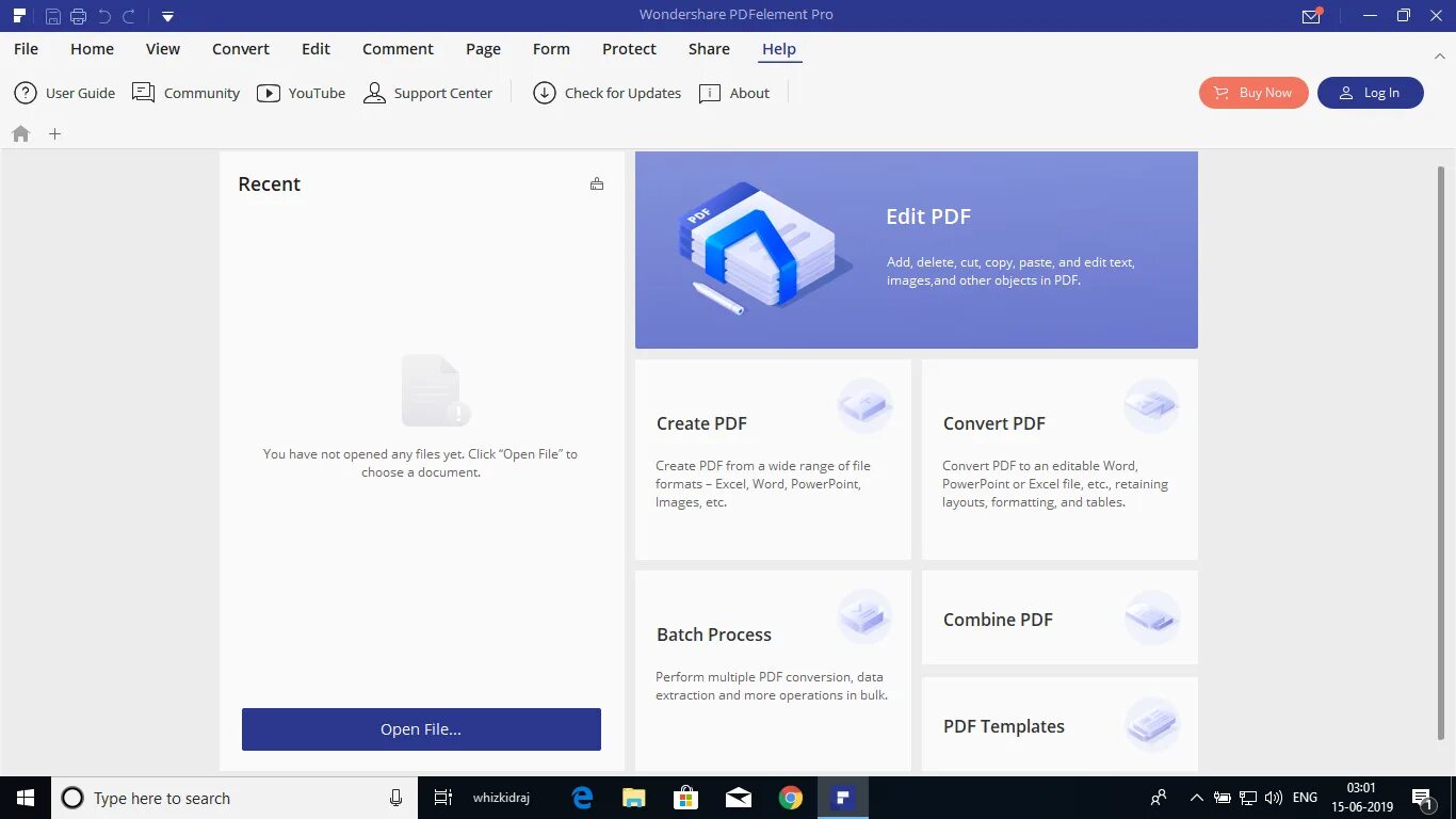 Интерфейс Wondershare PDFelement Pro