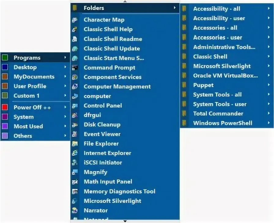 Использование меню Start Everywhere