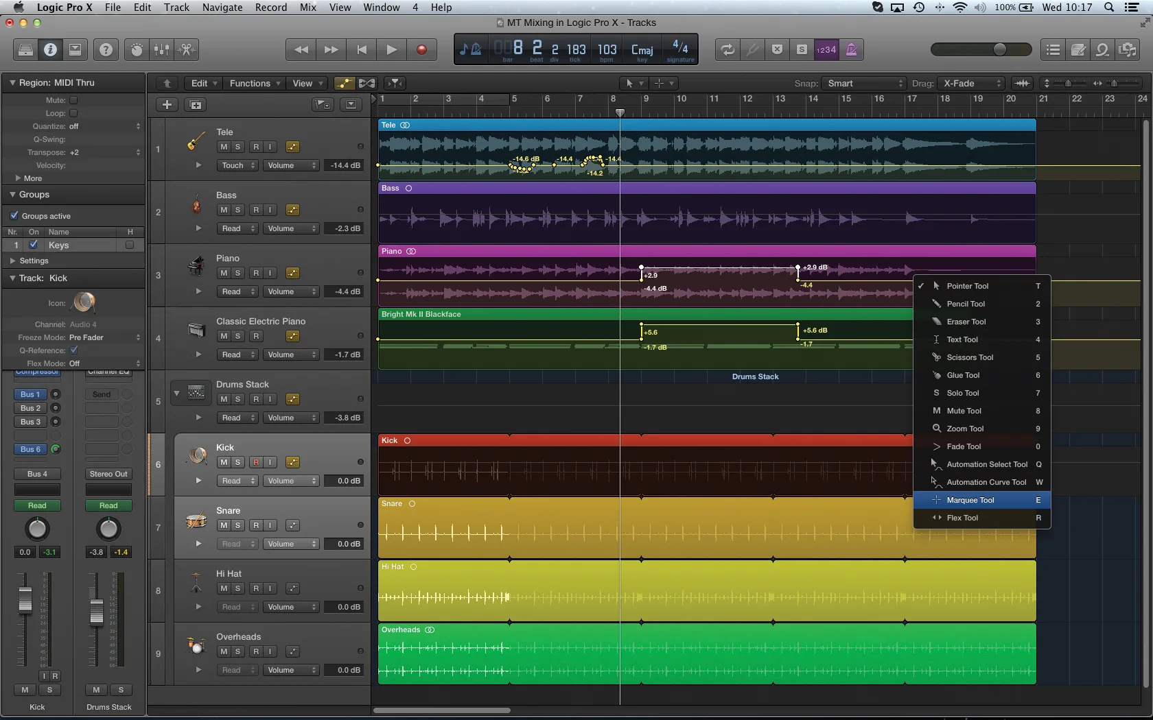 Интерфейс Logic Pro X