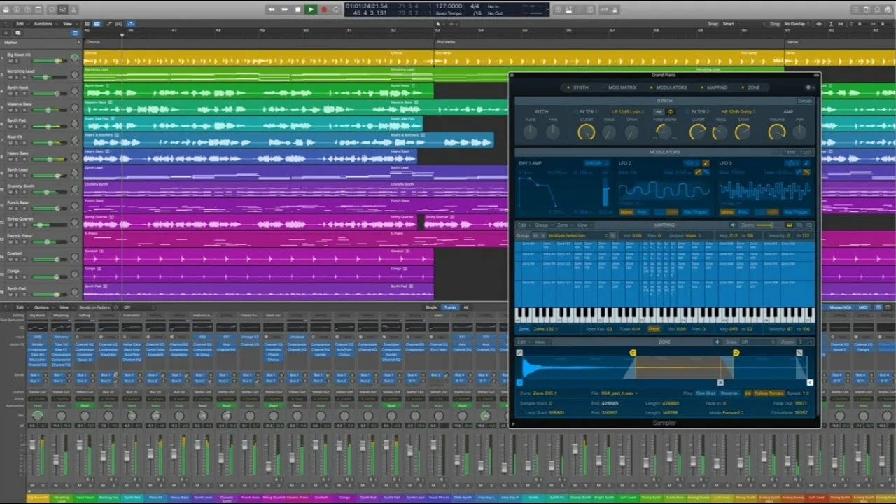 Интерфейс Logic Pro X