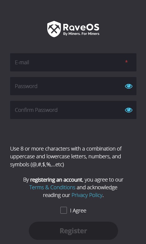 Регистрация в Rave OS
