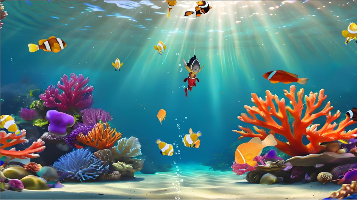 Интерфейс Virtual Coral Clownfish Tank