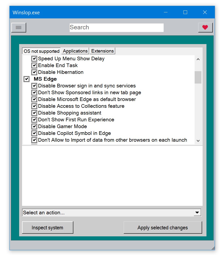Интерфейс WinSlop